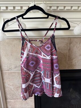 Xhilaration Pink Mosaic-Print Spaghetti Strap Camisole